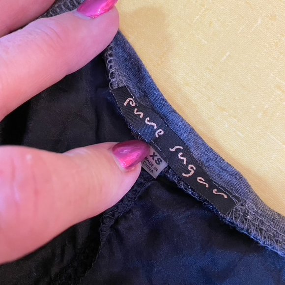 Pure Sugar Raglan sleeve contrast loose cute Tee in dark gray EUC - Picture 4 of 7